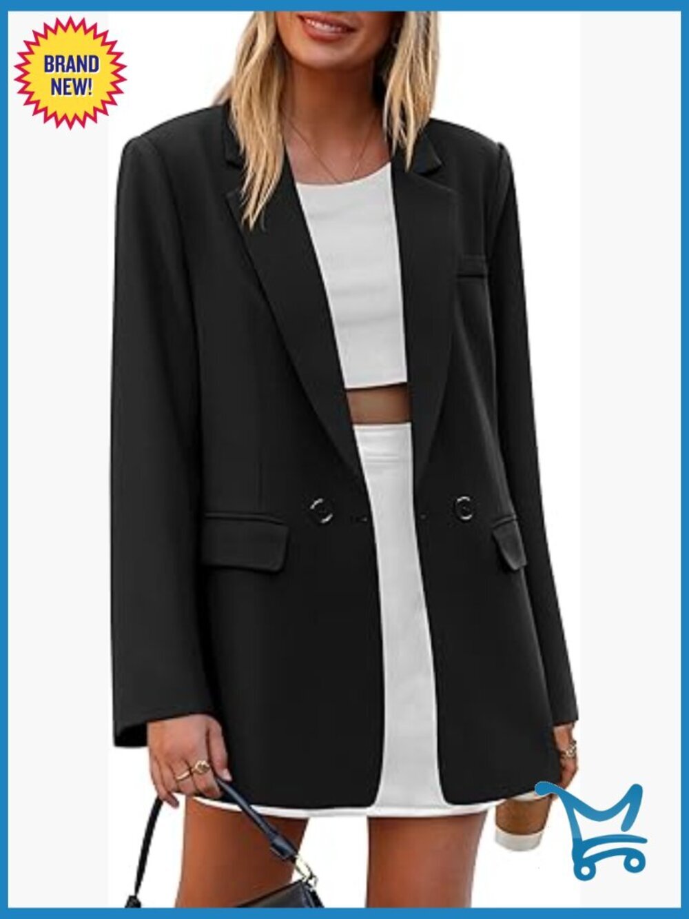 Women's Business Casual Long Sleeve Blazer Notch Lapel Pockets Work Office